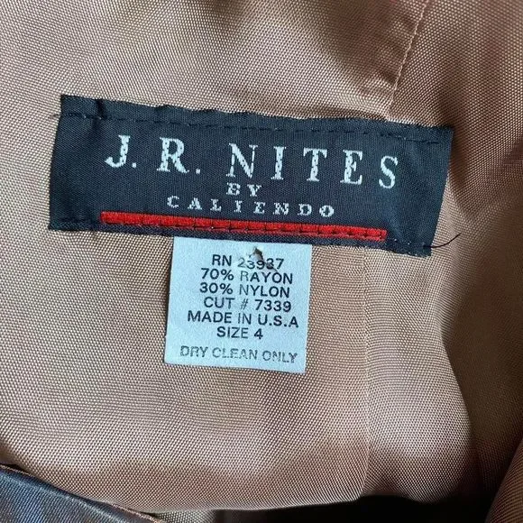 Vintage gold & navy cocktail dress - Picture 6 of 7